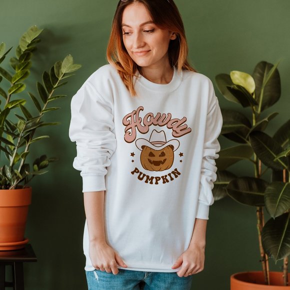 Howdy Pumpkin Halloween Western Sweatshirt - Picture 4 of 6